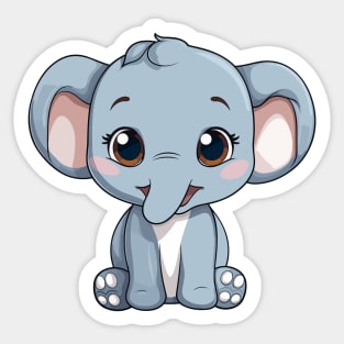 happy elephant cartoon Sticker